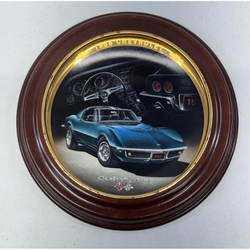 Vintage Corvette Collector Plates Framed Set/4 Hamilton Collection Franklin Mint